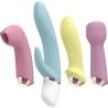Satisfyer Marvelous Four, los cuatro juguetes del set en rosa, azul, amarillo y lila