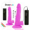 Diversia 18 cm lila, dildo flexible con mando junto a su envase