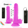 Diversia 20,5 cm lila, dildo flexible con mando junto a su envase
