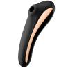 Satisfyer Dual Kiss negro con abertura y detalle dorado