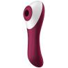 Satisfyer Dual Crush blanco y burdeos vista completa