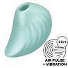 Satisfyer Pearl Diver verde menta con el icono 2 en 1