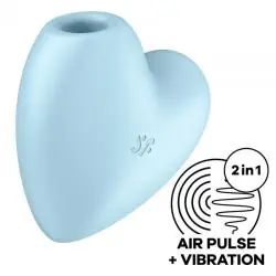 Satisfyer cutie heart estimulador y vibrador - azul