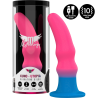 Mythology Kuno Utopia M con vibración, dildo rosa y azul junto a su caja