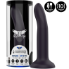 Mythology Duman Mystic L con vibración, dildo morado oscuro junto a su caja
