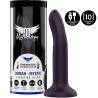 Mythology Duman Mystic S con vibración, dildo morado oscuro junto a su caja