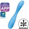 Satisfyer G-Spot Flex 4+ azul con los iconos de app y flexible