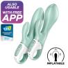 Satisfyer air pump bunny 5+ vibrador rabbit inflable app - verde - 1