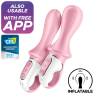 Satisfyer Air Pump Booty 5+ rosa con los iconos de app e inflado