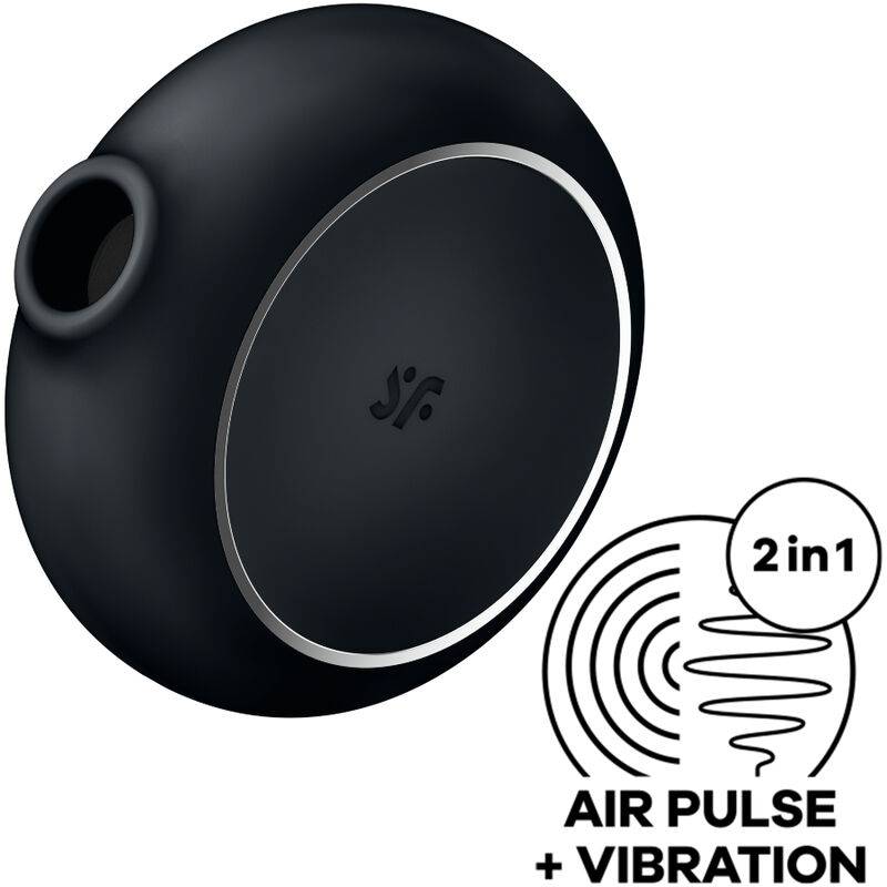 Satisfyer Pro To Go 3 negro con el icono de ondas y vibración