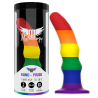 Mythology Kuno Pride S, dildo multicolor arcoíris junto a su caja