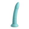Dildo Wild Thing verde azulado con relieves y base de ventosa