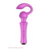 Varita Personal Wand fucsia con el accesorio curvo puesto