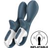 Satisfyer Air Pump Booty 2 gris en dos niveles de inflado