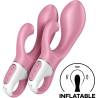Satisfyer Air Pump Bunny 2 rosa en dos niveles de inflado