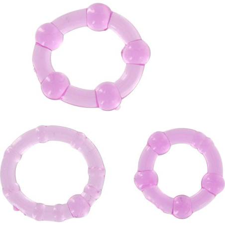 Sevencreations juego tres anillos pene lila - 1