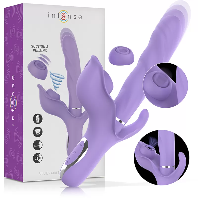 Intense - billie vibrador multifunción recargable succionador con pulsador morado Intense - billie vibrador multifunción recargable succionador con pulsador morado