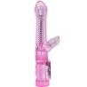 Vibrador Intimate Tease rosa con estimulador, vista de frente