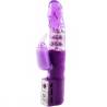 Vibrador rotador rabbit lila de gelatina con perlas