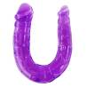 Dildo doble lila de gelatina flexible de 29 cm