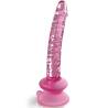Dildo de vidrio rosa Icicles nº 86 con su ventosa
