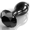 Plug anal de cristal Icicles nº 78 negro, base facetada