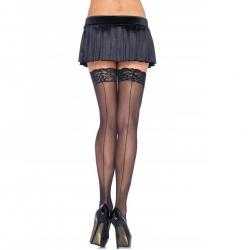 Leg avenue medias con costura y encaje en la parte superior plus