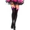 Leg avenue medias nylon negro y lazo rosa - 1