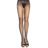 Panty negro de rejilla con brillantes Leg Avenue Anabel, de frente
