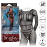 Bodystocking de encaje CalExotics Scandal talla grande, caja junto a la prenda