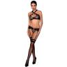 Set Passion Amanda Eco Collection con liguero, modelo de cuerpo entero con medias