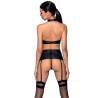 Set Passion Nancy de efecto cuero con liguero, modelo de espaldas