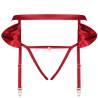 Liguero rojo Obsessive Rubinesa con tanga, tanga y liguero de frente sin modelo