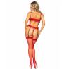 Set de 3 piezas de encaje rojo Leg Avenue, cuerpo entero de espaldas