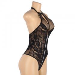 Subblime teddy de encajes floral con cremallera s/m