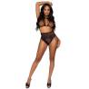 Leg avenue set dos piezas top corto cuello halter y tanga talla unica - 3