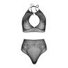 Leg avenue set dos piezas top corto cuello halter y tanga talla unica - 5