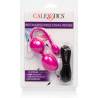 CalExotics Rechargeable Dual Kegel rosa en su envase con cable de carga