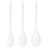 Satisfyer Yoni Power 1 en blanco, las tres piezas en vertical