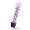 Vibrador con relieves Glossy Axel lila, vista en ángulo