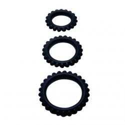 Baile titan set 3pcs cock ring black 2.8 + 2.4 + 1.9 cm