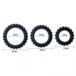 Baile titan set 3pcs cock ring black 2.8 + 2.4 + 1.9 cm