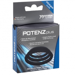 Potenz plus pack 3 anillos para pene negro - s, m, l