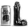Dildo All Black de 13 cm junto a una lata