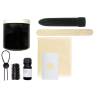 Contenido del kit Cloneboy: silicona negra, vibrador, molde, anillo y funda
