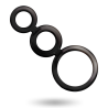 Addicted toys set  anillos pene y testiculos negro - 3