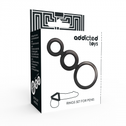 Addicted toys set anillos pene y testiculos - ahumado