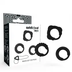Addicted toys set 3 anillos pene negro Addicted toys set 3 anillos pene negro