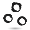 Addicted toys  set 3 anillos pene negro - 3