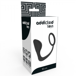 Addicted toys plug anal con anillo pene negro